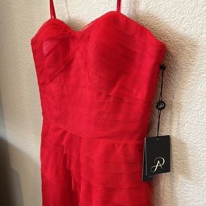 NWT Adrianna Papell Red Tulle Cocktail Dress 🎅🏻🎄